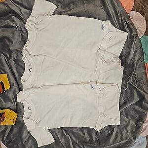 F 3pc white Gerber newborn onsies